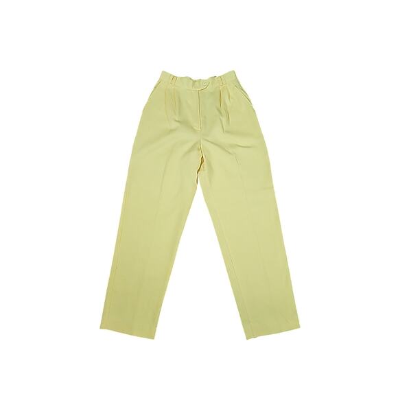 Vtg Classic Directions Pleated Yellow Pants 12 Retro Granny Cottage Core Twee - Picture 1 of 10
